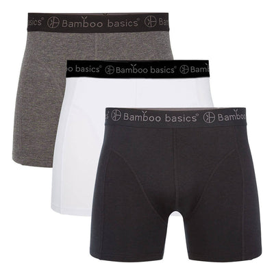 Bamboo Basics - Boxershorts Rico (3-Pack) - Black/White/Grey - Nahmoo
