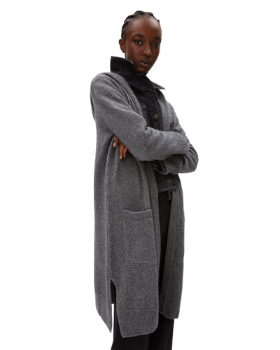 Armed Angels - Warmaa Cardigan Langarm Strick Grey Melange - Nahmoo