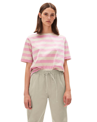 Finiaa Block Stripes Raspberry Pink-Light Desert - T-Shirt Damen
