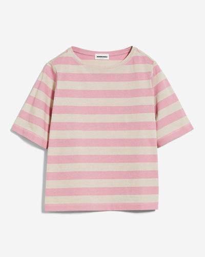 Finiaa Block Stripes Raspberry Pink-Light Desert - T-Shirt Damen