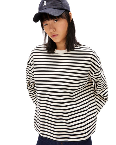 Frankaa Stripe Undyed-Black - Sweatshirt Damen