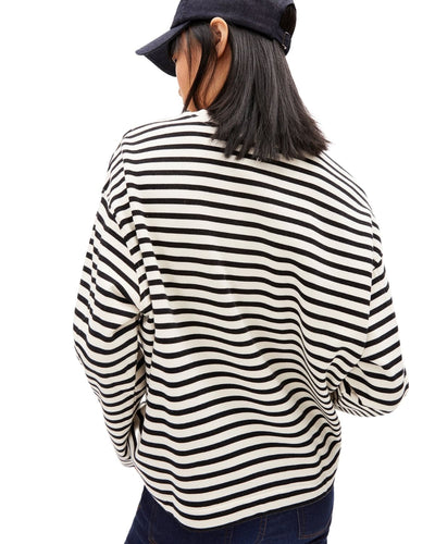 Frankaa Stripe Undyed-Black - Sweatshirt Damen