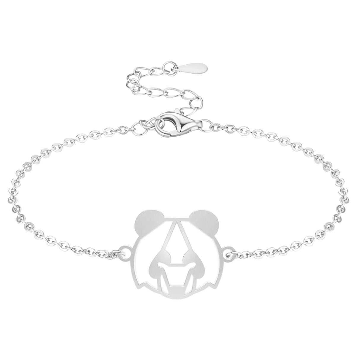 Bracelet Panda Argent Avec Chaîne Silber - Armkette