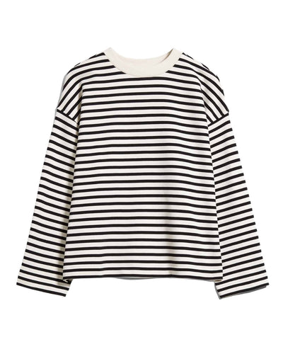 Frankaa Stripe Undyed-Black - Sweatshirt Damen