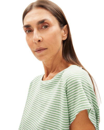 Oneliaa Lovely Stripes Smith Green-Oatmilk - T-Shirt Damen