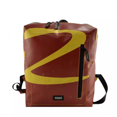 Daniel upcycled backpack Rot/Gelb