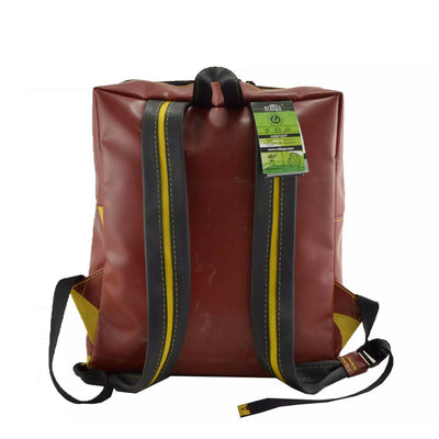 Daniel upcycled backpack Rot/Gelb