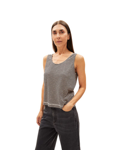 Minaami Lovely Stripes Black-Light Desert - T-Shirt Damen