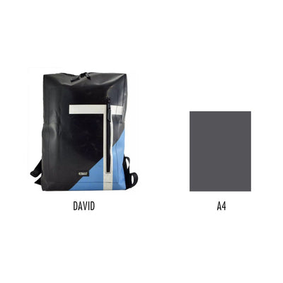 DAVID upcycled backpack Blau/Schwarz