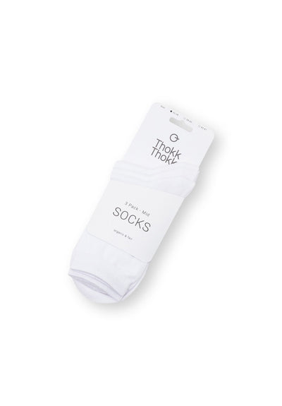 ThokkThokk - 3 Pack Mid Socks White - Nahmoo