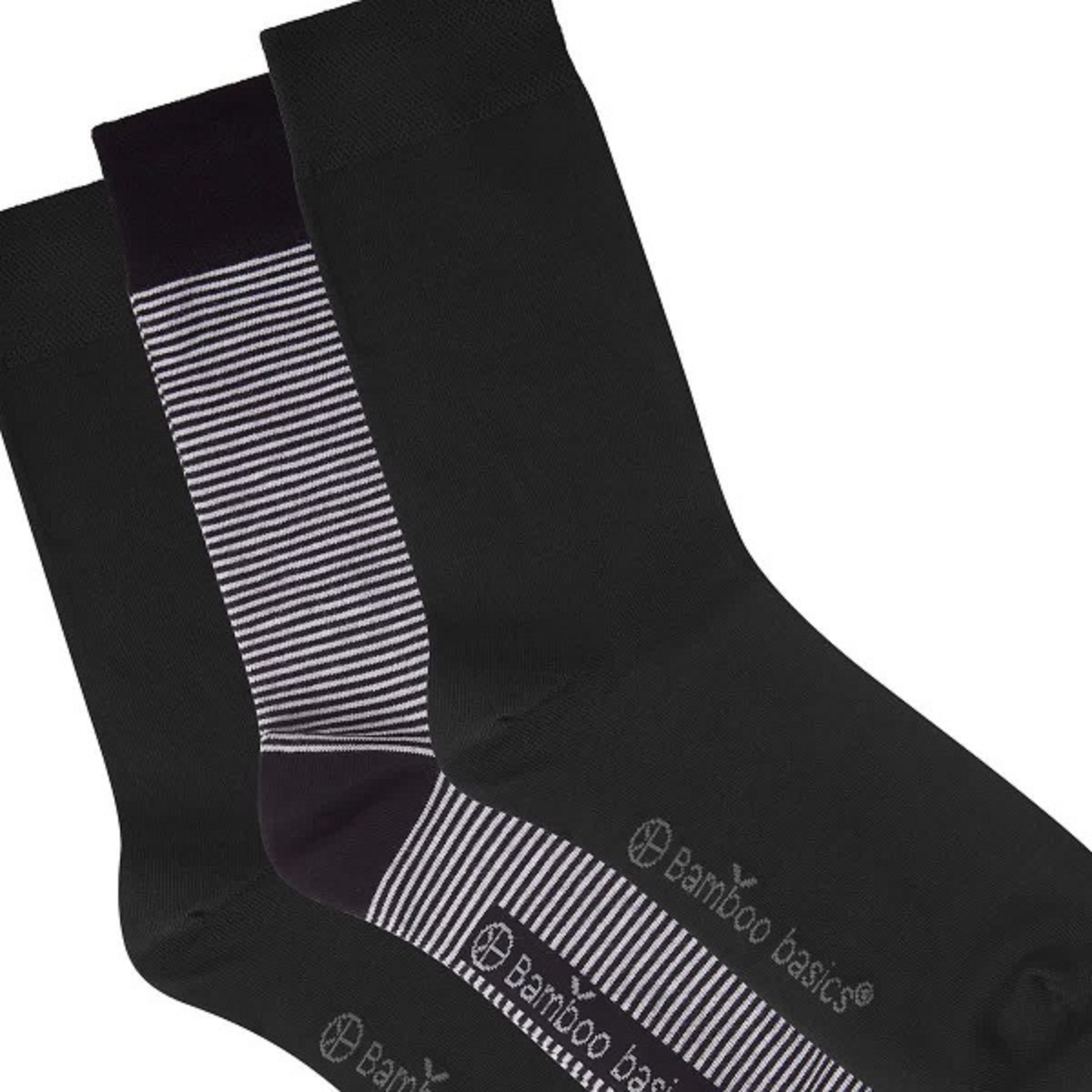 Bamboo Basics - Socken Beau (3-Pack) black stripe - Nahmoo