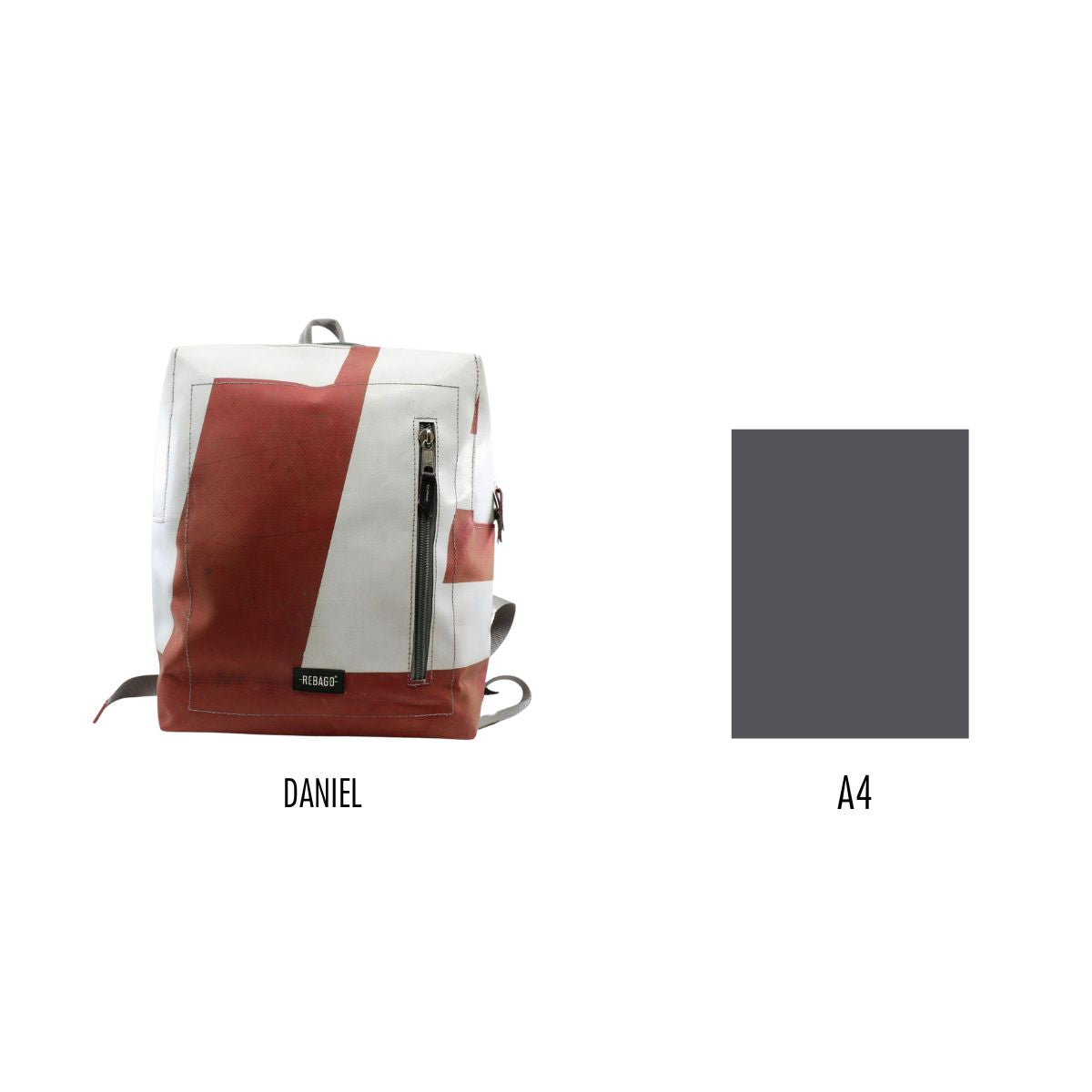 Daniel upcycled backpack Rot/Gelb
