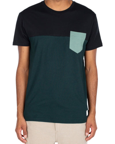Block Pocket Tee Jungle Green - T-Shirt Herren
