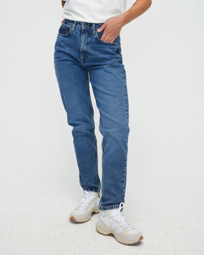 Kuyichi - Nora Loose Tapered Worn Indigo - Nahmoo