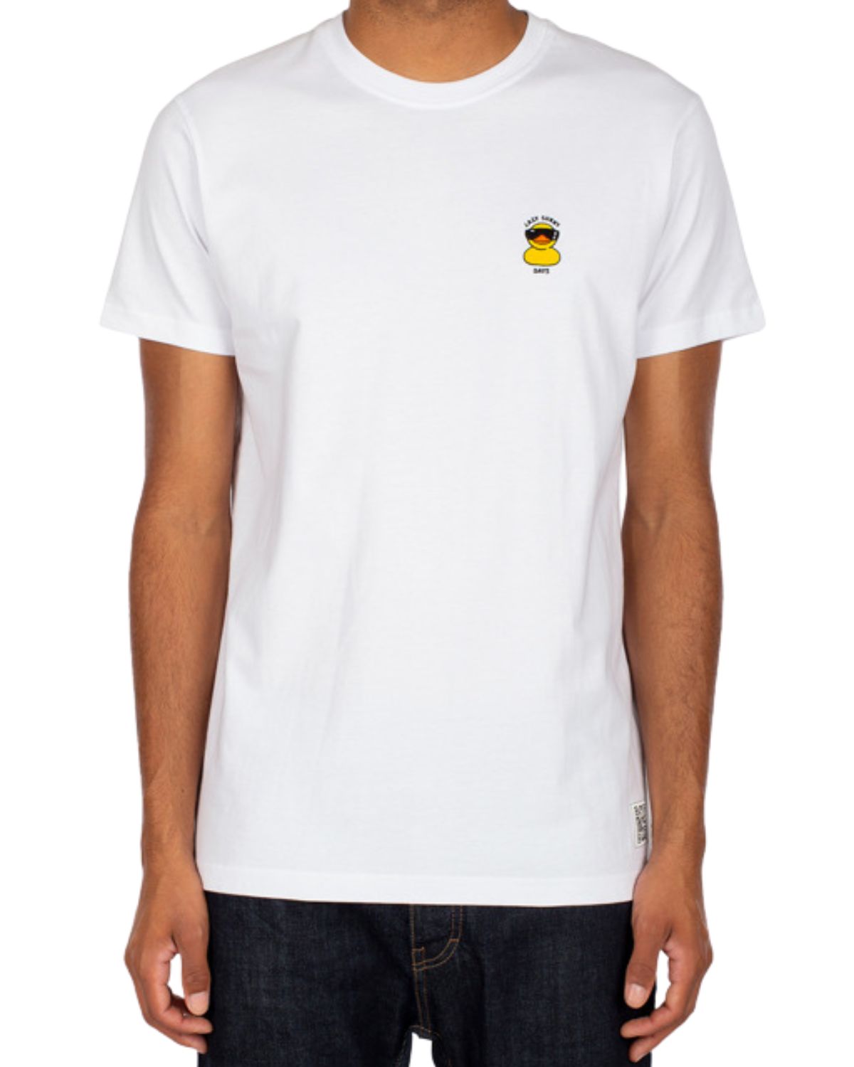 Lazy Sunny Day Emb Tee White - T-Shirt Herren