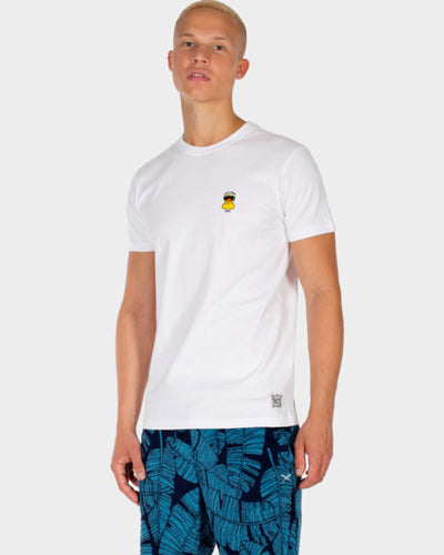 Lazy Sunny Day Emb Tee White - T-Shirt Herren