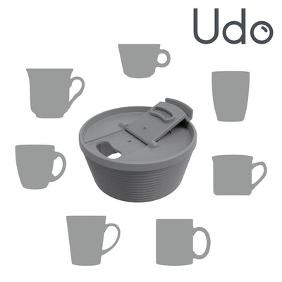 Udo - Mehrwegdeckel mit Trinköffnung Grau - Nahmoo