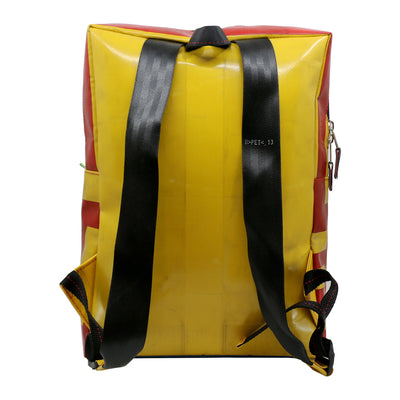 Rebago - DAVID upcycled backpack Rot/Gelb - Nahmoo