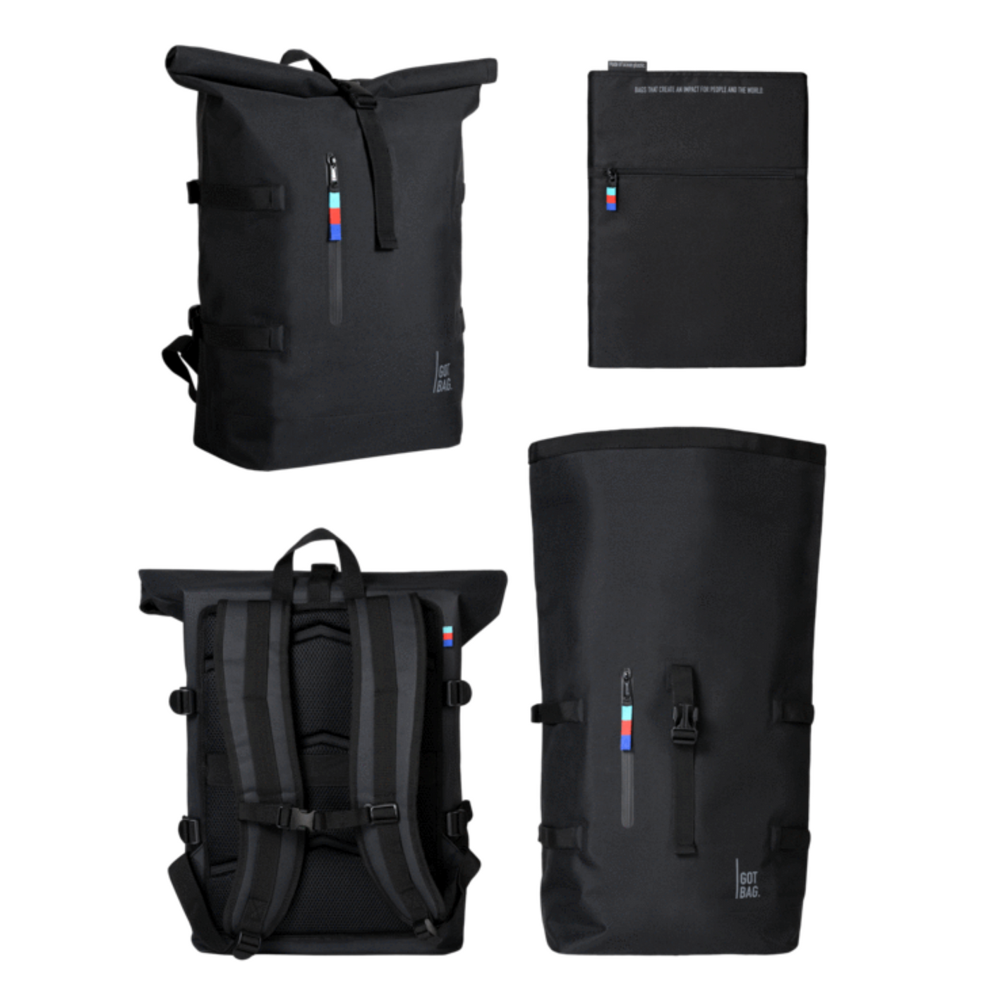 GOT Bag - ROLLTOP aus Meeresplastik Black - Nahmoo